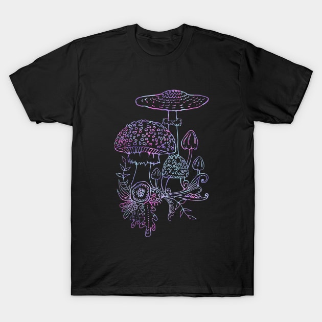 Mushrooms T-Shirt by Astrablink7